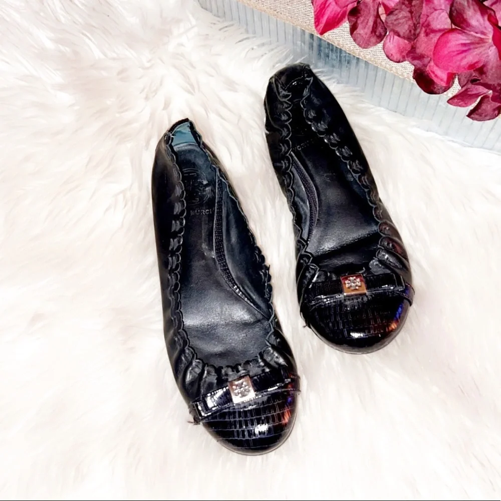 TORY BURCH Croc Cap Toe Flat